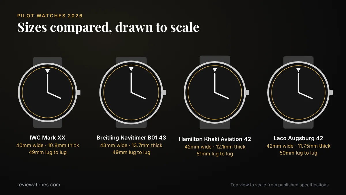 Best Pilot Watches 2026: Six Compared by Size, Movement and Price
