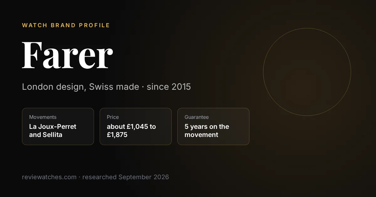 Farer Watches: British Design, Swiss Movements, Bold Colour